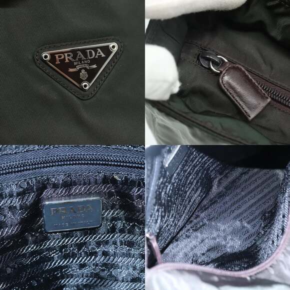 PRADA Chain Shoulder Bag Nylon Khaki - Picture 11 of 12